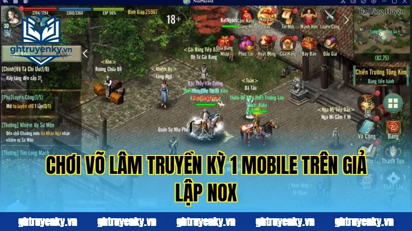 Chơi Võ Lâm Truyền Kỳ 1 Mobile trên giả lập Nox