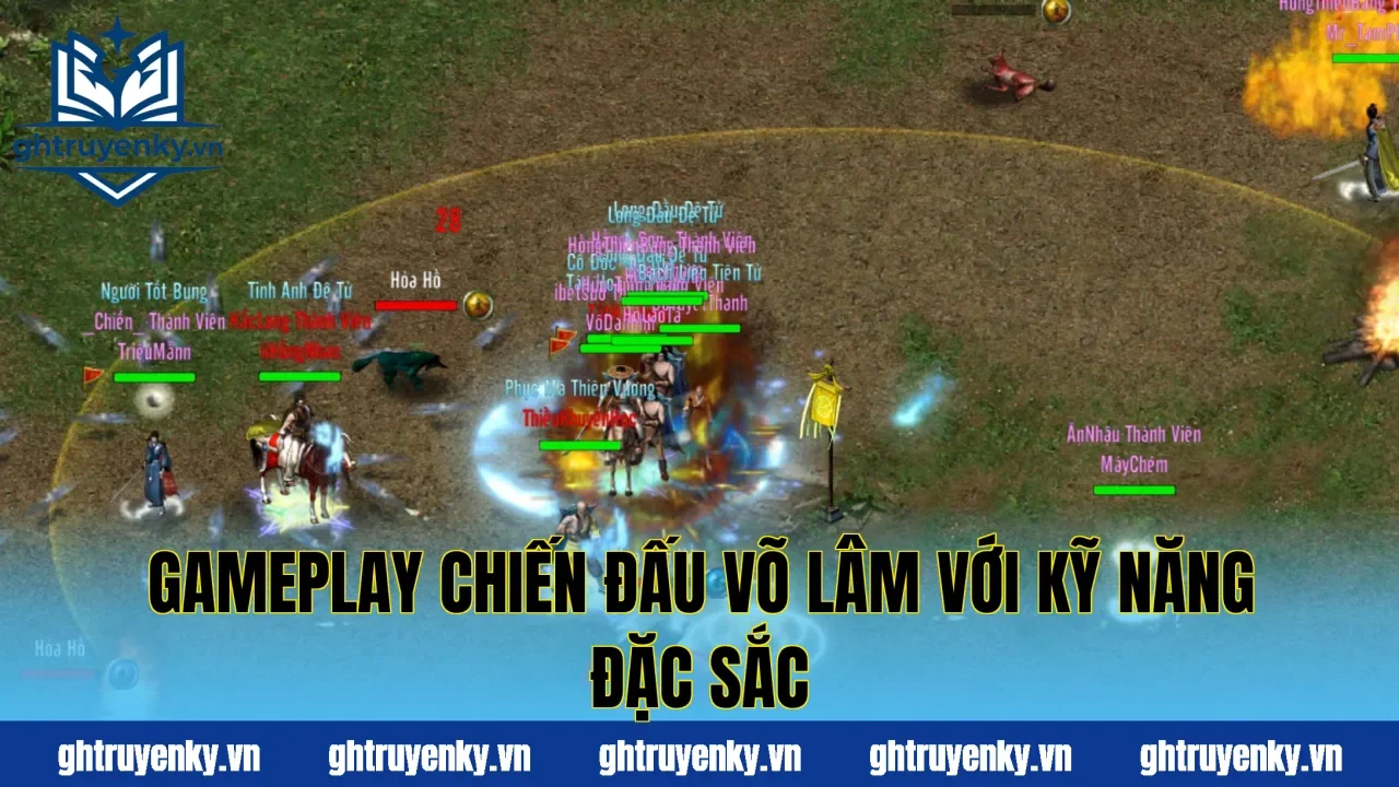 Gameplay chiến đấu Võ Lâm với kỹ năng đặc sắc