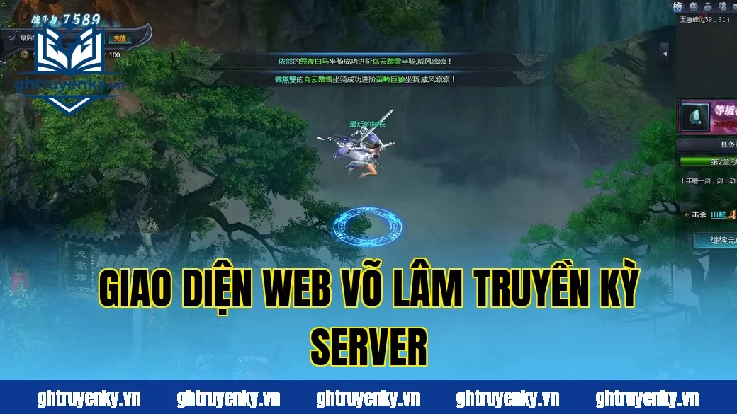Giao diện web Võ Lâm Truyền Kỳ server