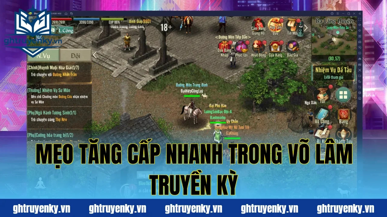 Mẹo tăng cấp nhanh trong Võ Lâm Truyền Kỳ