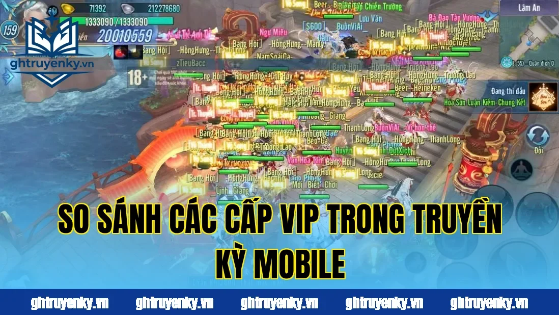 So sánh các cấp VIP trong Truyền Kỳ Mobile