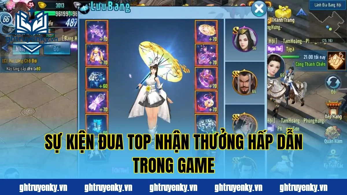 Sự kiện đua top nhận thưởng hấp dẫn trong game