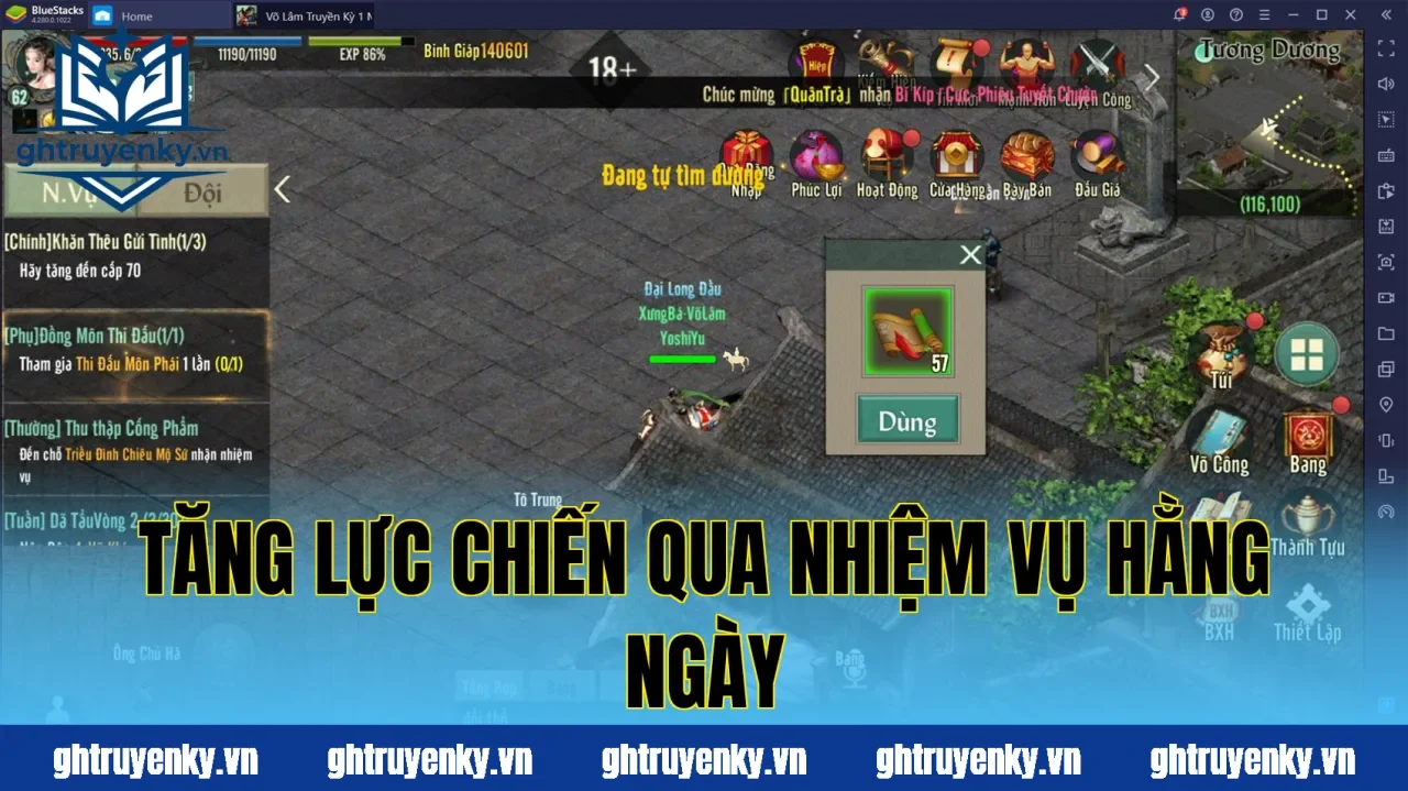 Tăng lực chiến qua nhiệm vụ hằng ngày